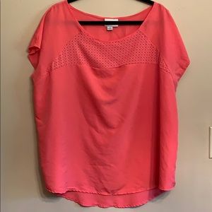 Ava & Viv 2X Coral Cap-sleeve Blouse